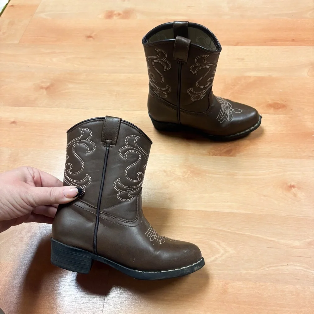 Canyon Trails Brown Lil Cowboy Pointed Toe Classic Western Boots Size 10